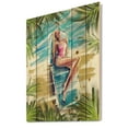 thumbnail image 2 of Designart 'Portrait Beautiful Blond Model At The Beach Sunbathing' Nautical & Coastal Print on Natural Pine Wood, 2 of 5