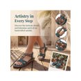 thumbnail image 2 of BLISSFUL STEP Women's Shoes Open Toe Rhinestone Butterfly Knot T--Strap Ankle Elastic Flat Sandals Green 10.5, 2 of 6