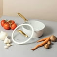 thumbnail image 5 of Thyme & Table 2.5 QT Non-Stick Signature Ribbed Saucepan - White & Gold, 5 of 8
