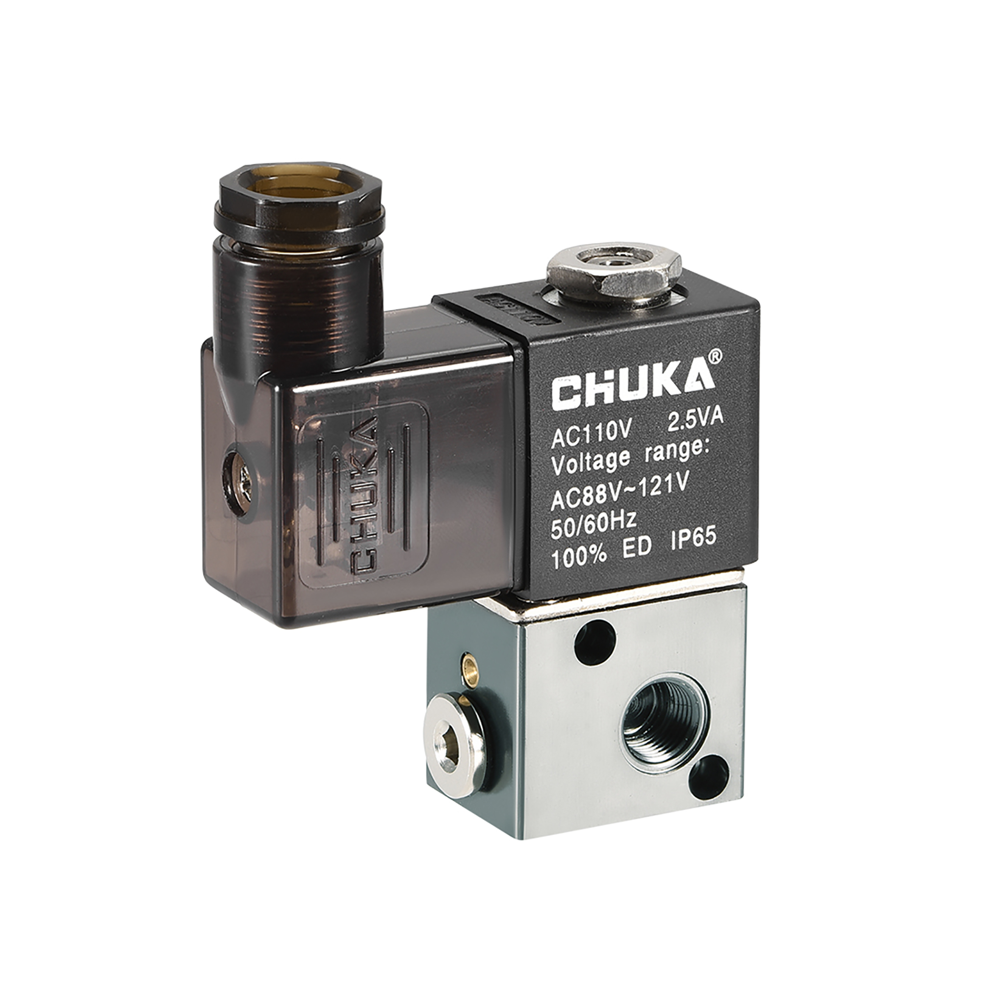 3V106 Air NC Single Solenoid Valve AC 110V 3Way 2Position 1/8"PT