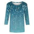 thumbnail image 6 of JTZGDY Plus Size Womens 3/4 Lenths Sleeve Tops Dressy Casual Summer Cute Floral Pattern Graphic T-Shirts Trendy Oversized Crewneck Basic Tunic Blouse A02-Mint Green M, 6 of 6