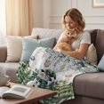 thumbnail image 4 of Green Snowman Christmas Throw Blanket for Couch, Soft Lightweight Flannel Fleece Blanket, Xmas Snowflake Eucalyptus Leaves Microfiber Plush All Season Decorative Blankets Gifts for Sofa Bed 50"x80", 4 of 9