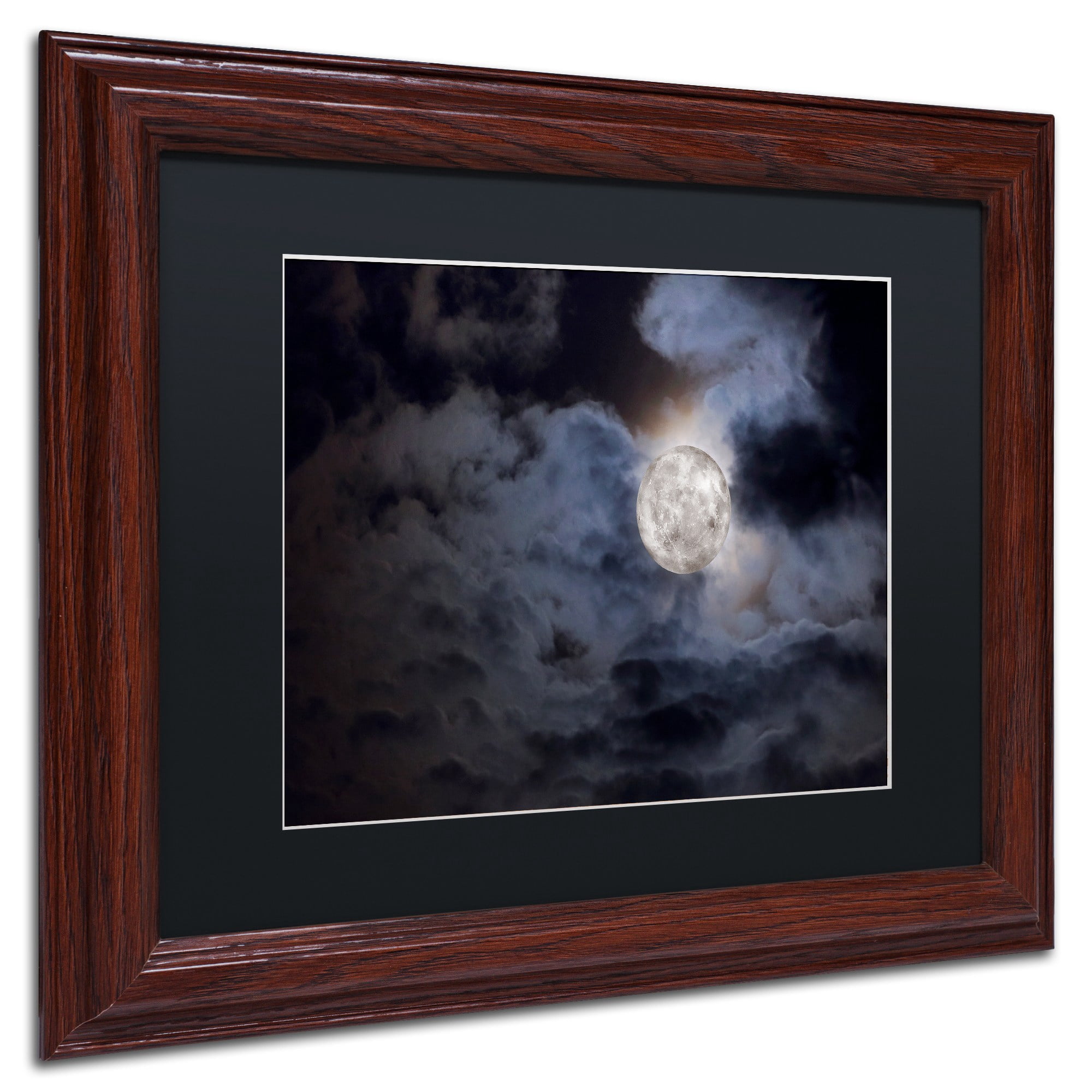 Trademark Fine Art "Supermoon " Canvas Art by Jason Shaffer, Black Matte, Wood Frame