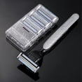 thumbnail image 4 of 3 Layer Male's Shaving Razors Blades Lubricating Strip Comfortable Fit Shave for Men, 4 of 5