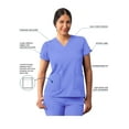 thumbnail image 3 of Adar Addition Scrubs For Women - Modern V-Neck Scrub Top, 3 of 7