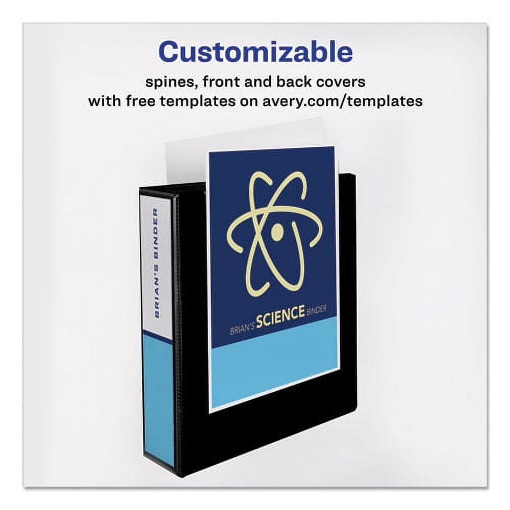 "Economy View Binder With Round Rings , 3 Rings, 2"" Capacity, 11 X 8.5, Black, (5730) | Bundle of 2 Each"