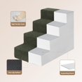 thumbnail image 3 of Dog Stairs for Bed 18”H, 4-Step Dog Steps for High Bed, Pet Steps for Small Dogs and Cats, Non-Slip Balanced Pet Ramp Indoor,Olive Green, 3 of 15