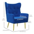 thumbnail image 3 of HOMCOM Fabric Accent Chair, Wingback Armchair with Gold Metal Legs, Blue, 3 of 10