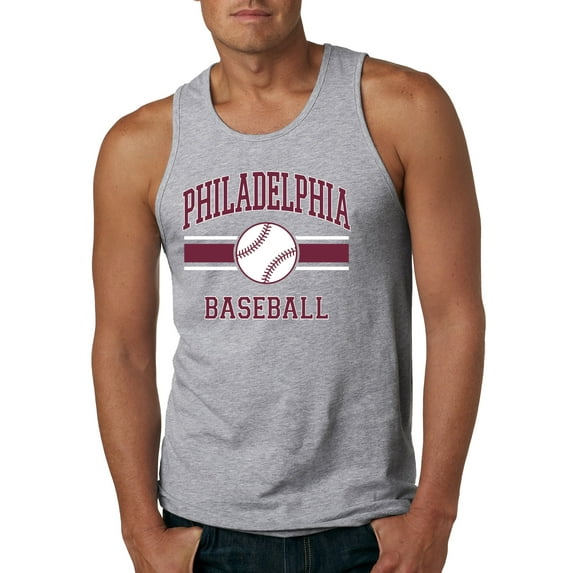 Wild Bobby City of Philadelphia Baseball Fantasy Fan Sports Men's Tank Top, Heather Grey, Large