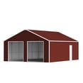 thumbnail image 4 of 33FT x 25FT Heavy-Duty Metal Garage Barn, Reinforced Steel Storage Shed with Dual Large Door & Side Door, All-Weather Garage for Vehicles & Equipment, 4 of 5