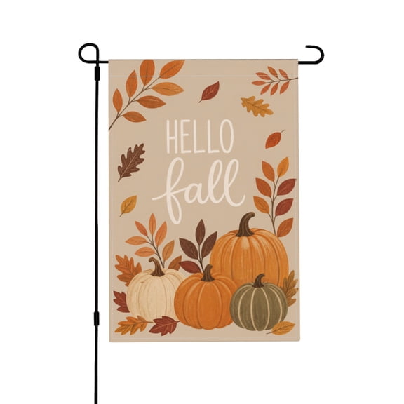 Garden Flag Autumn Pumpkins & Leaves Outdoor Decor 12x18 Inch