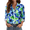 Blue Green Floral, variant on Womens Button Down Shirts Boho Floral Printed Long Sleeve Blouses Business Work Shirt Dressy Casual Loose Tops