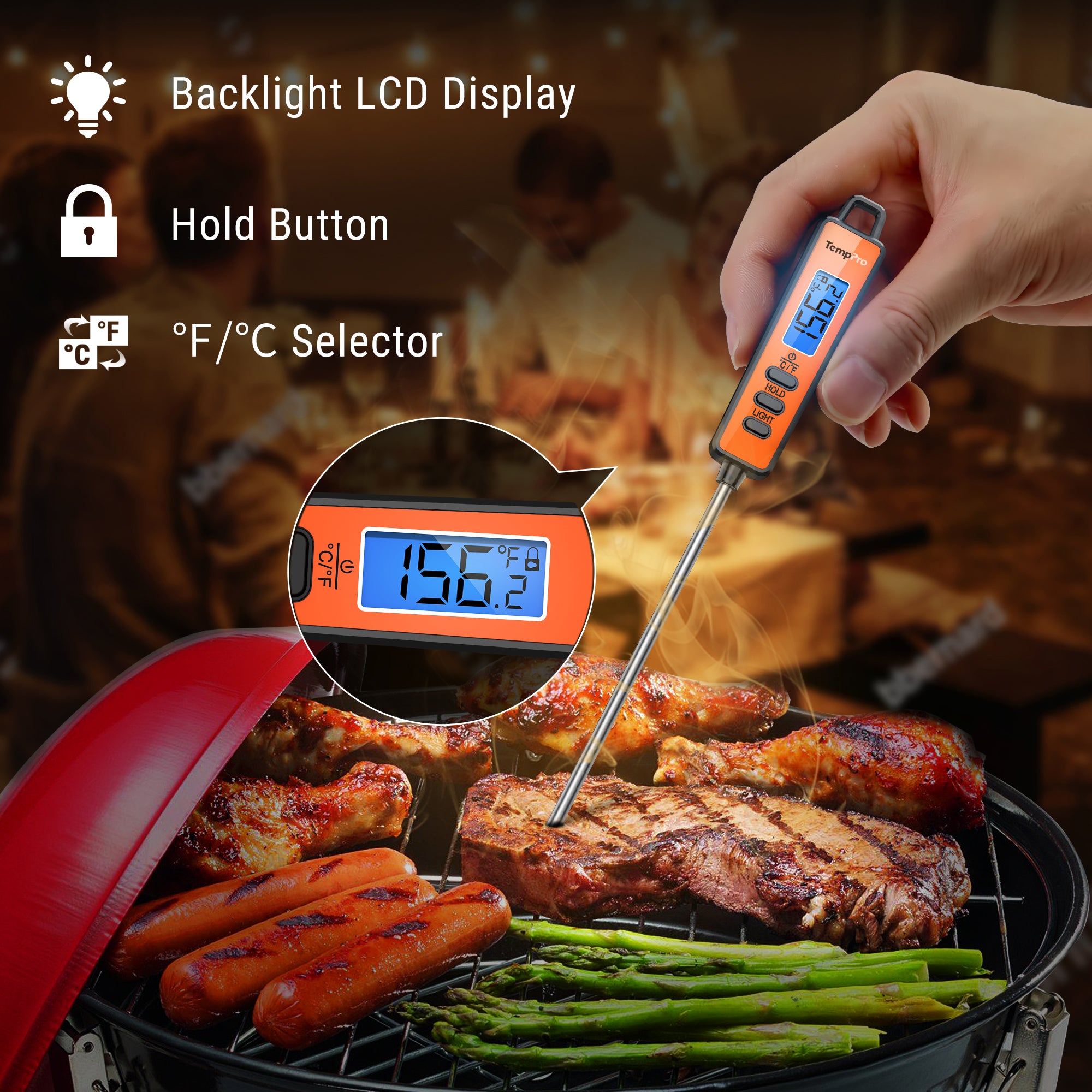 TempPro TP01A Digital Meat Thermometer with Long Probe photo 4