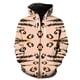 thumbnail image 1 of Sudadera con capucha y cremallera para hombre, con textura de piel de animal, estilo urbano, divertida, estilo Harajuku, hip hop, de manga larga, con estampado 3D, informal, de gran tamaño, 1 of 6