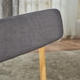 thumbnail image 3 of Molly Mid Century Modern Fabric Dining Chairs with Rubberwood Frame, Set of 2, Dark Grey and Natural Oak, 3 of 4