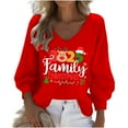 thumbnail image 2 of Craaazy Christmas Shirts for Women Fashion Clothing Christmas Printed 3/4 Sleeve V Neck Xmas Womens Tops Gifts, 2 of 3
