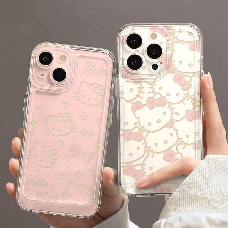 CG MOBILE Hello Kitty HKHMP15XHRSGEP Custodia Rigida per iPhone 15 PRO Max 6,7, con Anello con Glitter e Logo Electrop