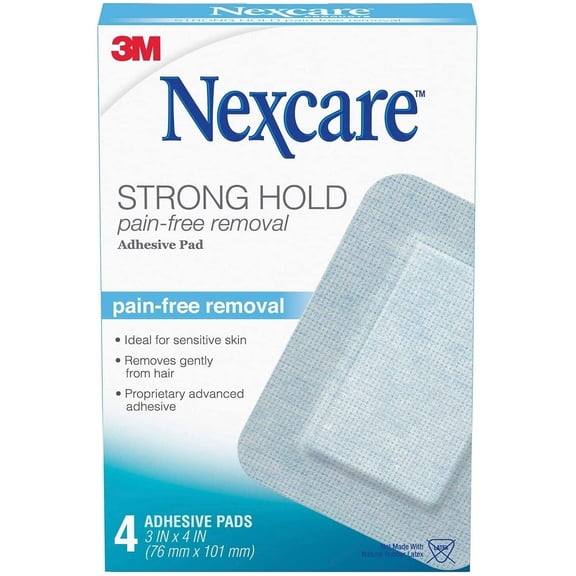 Nexcare Strong Hold Pain-free Removal, Ideal For Sensitive Skin, 4 ct, 2 Pack