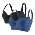 thumbnail image 2 of CHUMUD Womens 36C-46C 2 Pack Full Coverage no Underwire Lace Bra Supportive Adjustable Straps Comfort, 2 of 8