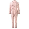 thumbnail image 4 of LBECLEY Ladies Flannel Pajamas Pants Women Casual Lapel Button Polka Dot Strawberry Print Two Piece Long Sleeve Pajamas Pajamas Suit Dress Up Slippers for Girls Pink L, 4 of 7
