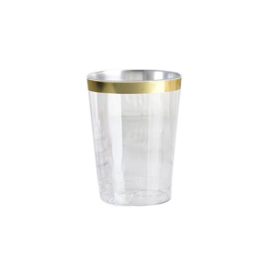 Clear Silver-Trimmed Premium Plastic Cups 16ct