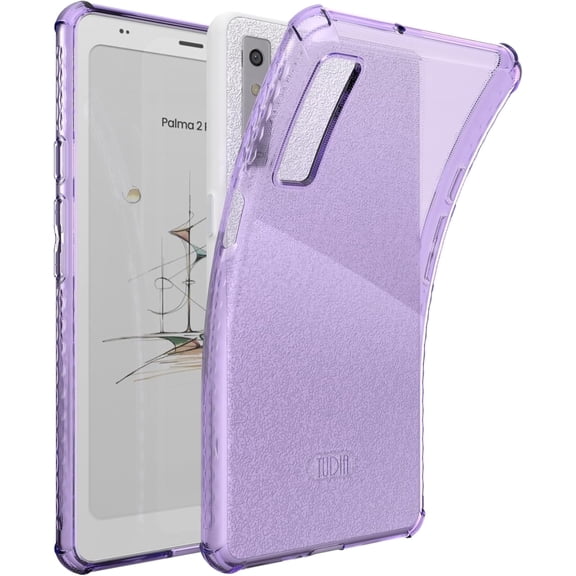 TUDIA SKN Clear Case for Boox Palma 2 Pro, Slim Shockproof TPU Cover, Purple