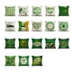 thumbnail image 3 of Inteprter Funda de cojín Accesorios para sofá Funda de almohada de lino Patrón verde acogedor Soporte de cintura Forma cuadrada Decoración Decoración del hogar nueve SXYM50, 3 of 6
