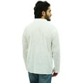 thumbnail image 7 of Atasi Men's White Short Kurta Roll-Over Shirt Collar Ethnic Indian Clothing-Large, 7 of 7