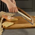 thumbnail image 5 of XKHAZA Wooden Sourdough Bread knife with Bow Design,Bread Slicer for Homemade Bread, Stainless Steel Serrated Saw Bread cutter for Bagels, Baguettes, 5 of 9