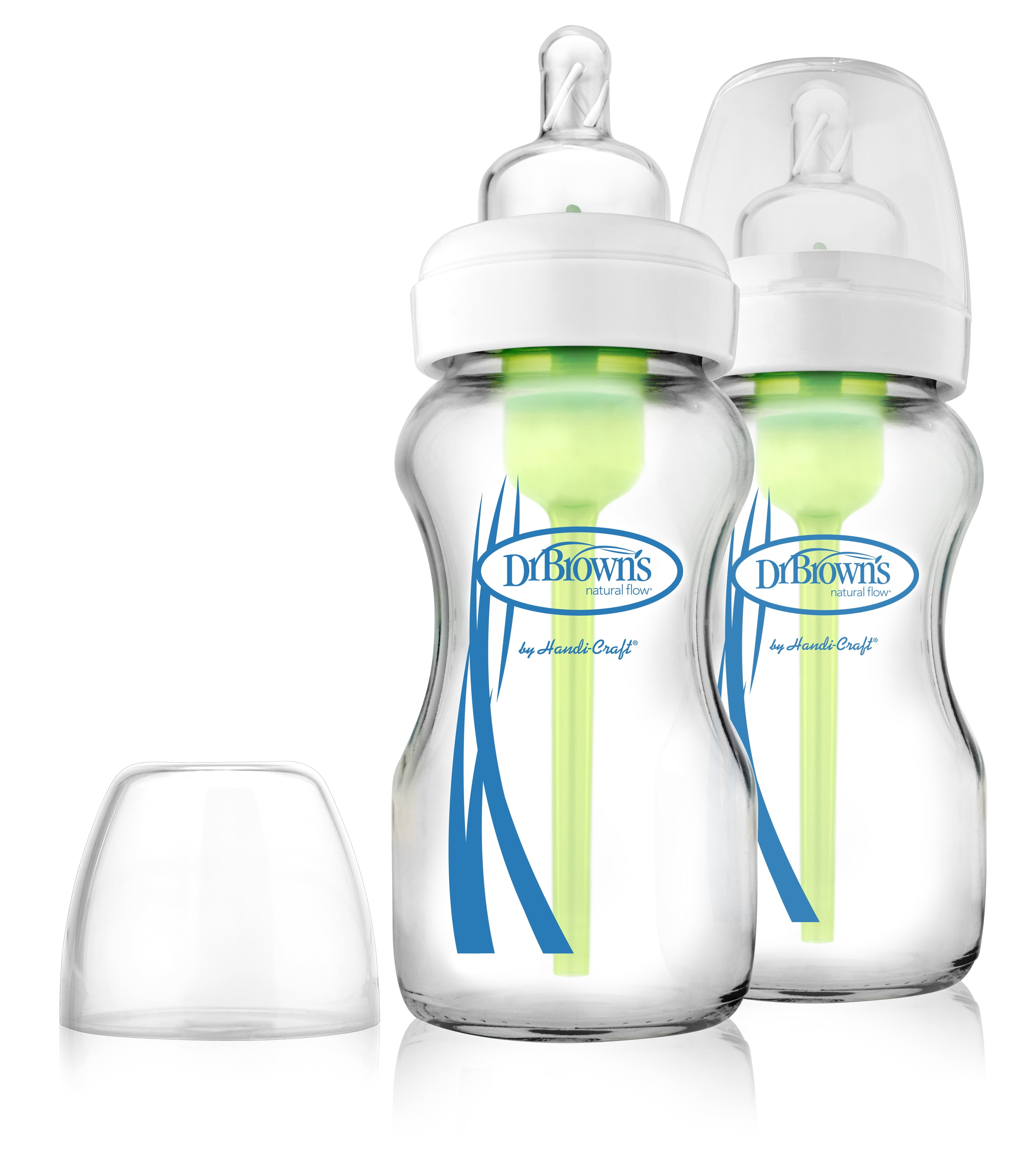 Dr. Brown&#39;s Options+ Wide-Neck Anti-Colic Glass Baby Bottle - 9oz/2pk
