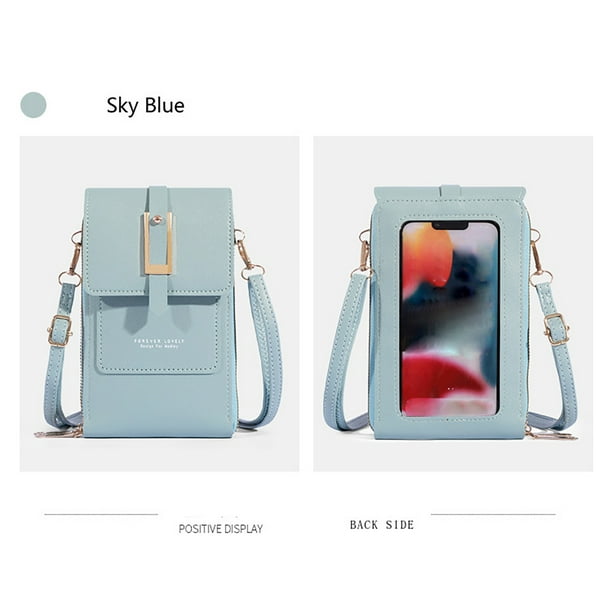 Yhmxh Organizadores y almacenamiento Bolsos para teléfono con pantalla táctil para mujer, minibolsos cruzados de cuero para teléfono móvil, cartera de hombro con ranuras para tarjetas de crédito