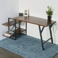 thumbnail image 2 of L - Shaped Home Office Desk with 2 Antigue Wood Shelves, 2 of 4