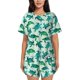 thumbnail image 1 of Fotbe Green Sea Turtle Conjunto de Pijama Estampado para Mujer, 2 Piezas, Ropa de Dormir con Camiseta de Manga Corta y Shorts Suaves-Small, 1 of 6