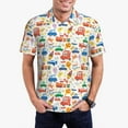 thumbnail image 1 of Fotbe Cartoon Transportation Camiseta Polo de Golf para Hombre con Estampado – Camisa Deportiva Transpirable con Cuello Abotonado-Small, 1 of 6