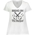 thumbnail image 3 of Inktastic Banjo Music Bluegrass Women's Plus Size V-Neck T-Shirt, 3 of 5