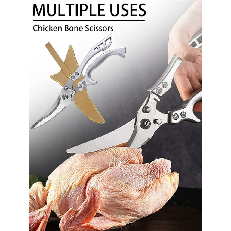 TooWoom Kitchen Shears, [Easier Spatchcock] Heavy Duty Kitchen Scissors,  All Purpose for Food Turkey Fish Meat Chicken Bone Cutting, Ultra Sharp