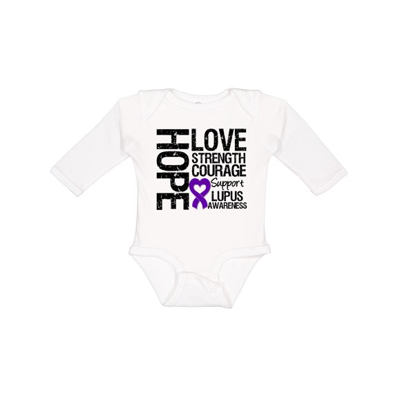Inktastic Lupus Hope Love Strength 2 Boys or Girls Long Sleeve Baby Bodysuit