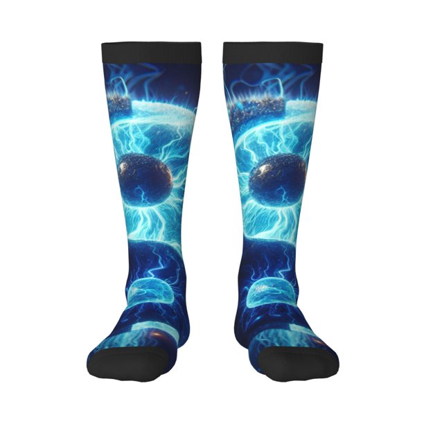 Balery Blue Yin And Yang Calcetines novedosos Calcetines deportivos Calcetines hasta la rodilla Calcetines de algodón Calcetines originales y geniales