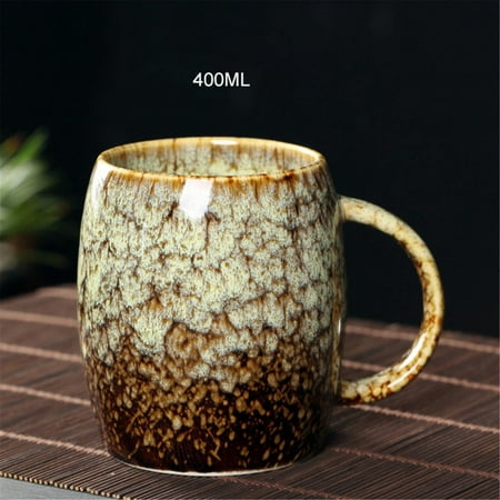 

Xubond Glass Cups Retro Kiln Change Glazed Ceramic Creative Coffee Milk Mug Large Capacity Simple Teacup Household Couple Water Cup 400 Ml Kitchen Essentials Yellow Drinking Glasses