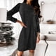 thumbnail image 1 of ICHUANYI Clearance And Winter Women Causal Solid Long Sleeve Loose Hairy Sweater Pullover Dress(Black, XXL) ICHUANYI WER2023081503359, 1 of 5