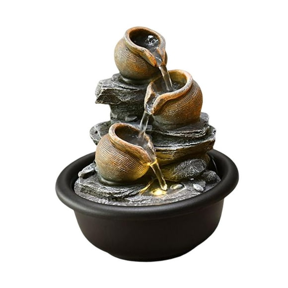 Indoor Waterfall Fountains Desktop Fountain for Office Meditation Decoration Style B