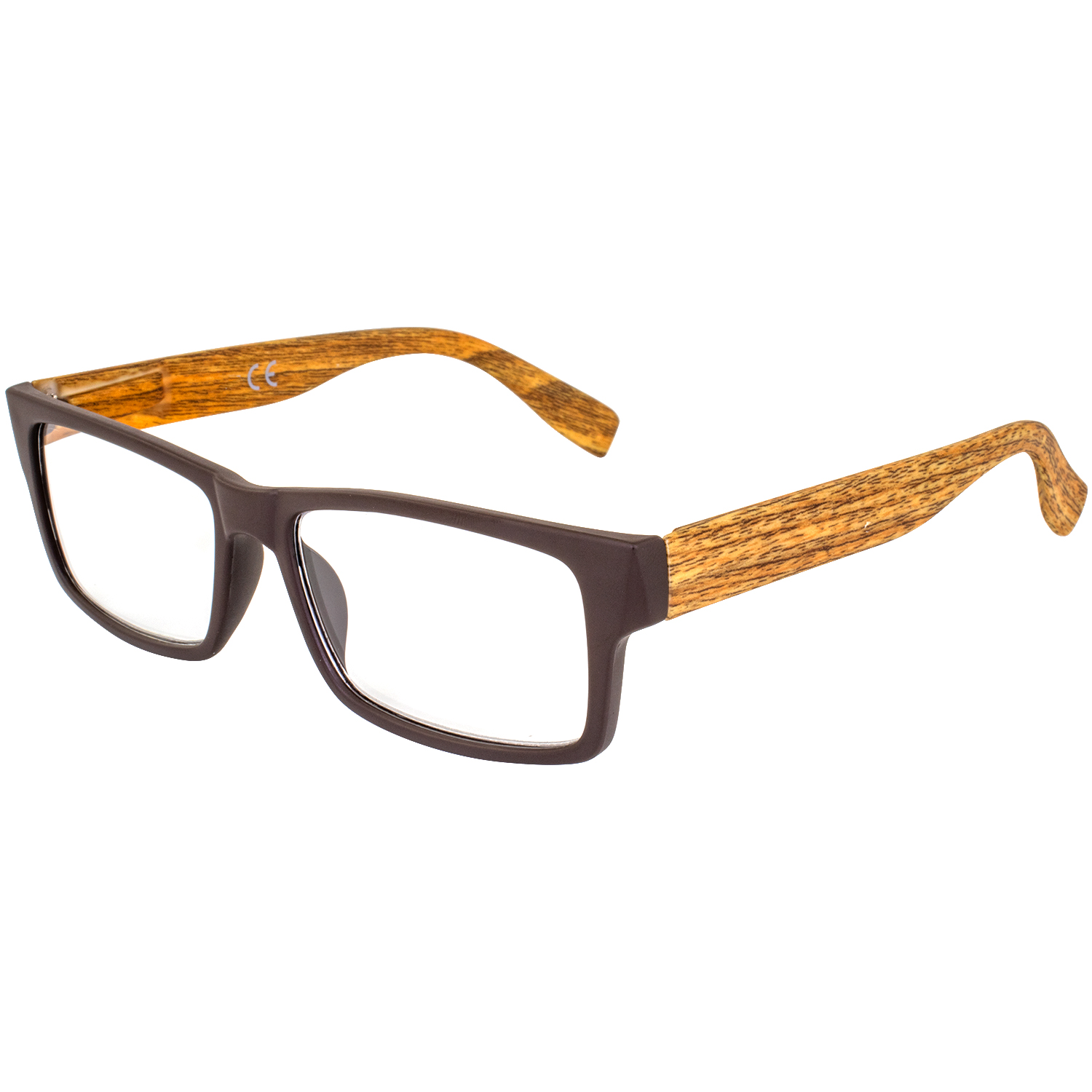 Global Vision Wood Premium Reader Glasses Polycarbonate Brown Frame