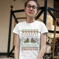 thumbnail image 3 of Tee Hunt Merry Christmas T-Shirt Cute Bullfinch Ugly Sweater Theme Xmas Women's T-Shirt Tee, White, Large, 3 of 5