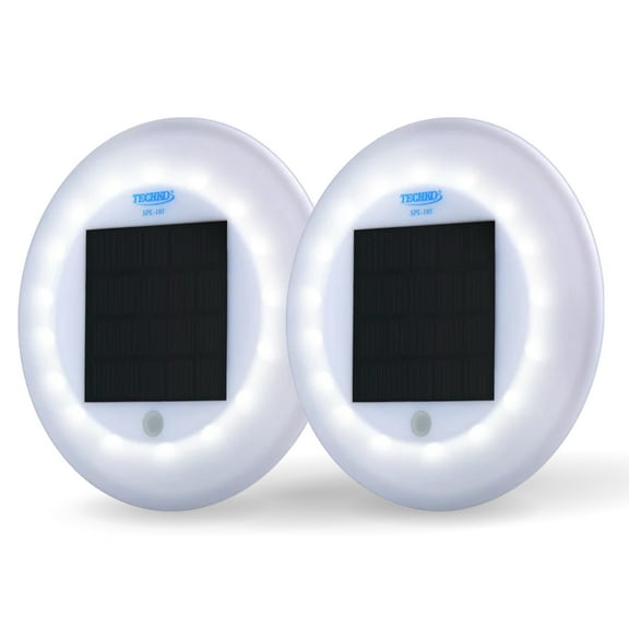 Techko Outdoor Solar Floating Pool Lights – White Light (2 Pack)