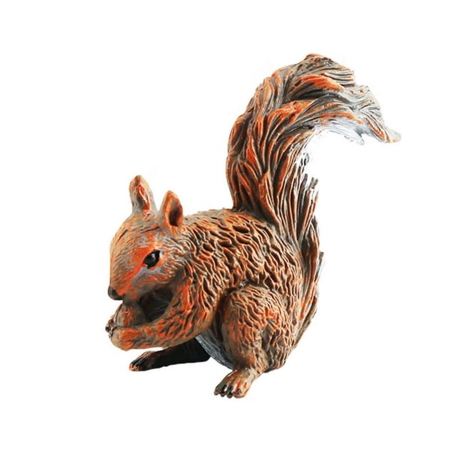 POINTERTECK Figurine d'Écureuil, Figurine d'Écureuil, Aspect Vif, Texture Claire, Modèle de Rongeur Simulé, Ornement en PVC, Statue d'Animal Sauvage, Ornement de Bureau, Cadeau