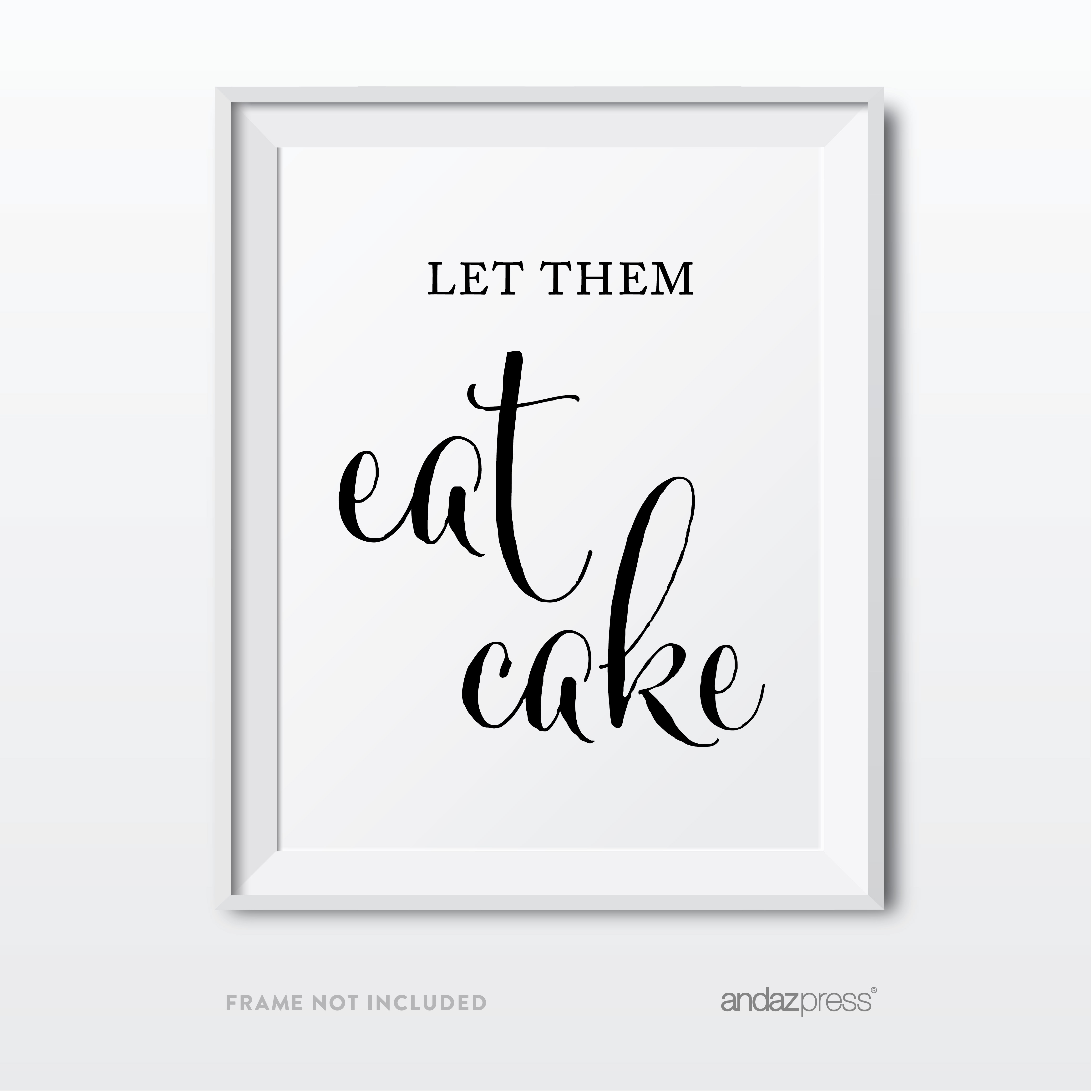 Wedding Sign Poster Print Chalk Style Black /& White Lights Let Them Eat Cake