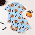 thumbnail image 4 of JAJAHO Kids Halloween Pajamas Set Boys Girls Short Sleeve Pumpkin Pajama Button Down 2 Piece Pjs 3-14Y, 4 of 9