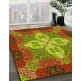 thumbnail image 2 of Ahgly Company Indoor Round Patterned Acid Green Area Rugs, 6' Round, 2 of 6