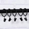 thumbnail image 2 of nipocaio 20pcs Black Curtain Rings with Clamps Metal Curtain Clips Hook，4.0mm×45mm, 2 of 5