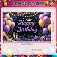 thumbnail image 2 of Purple Glitter Banner Gold Crown Princess Backdrop Colorful Balloons Golden Stars Royal Background for Birthday Party Princess Celebration Women's Birthday, 2 of 9
